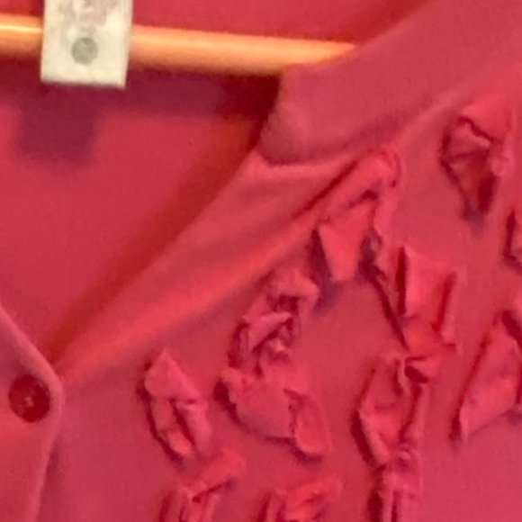 DownEast Pink Floral Applique Cardigan Sweater - Picture 4 of 14